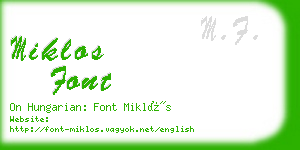 miklos font business card